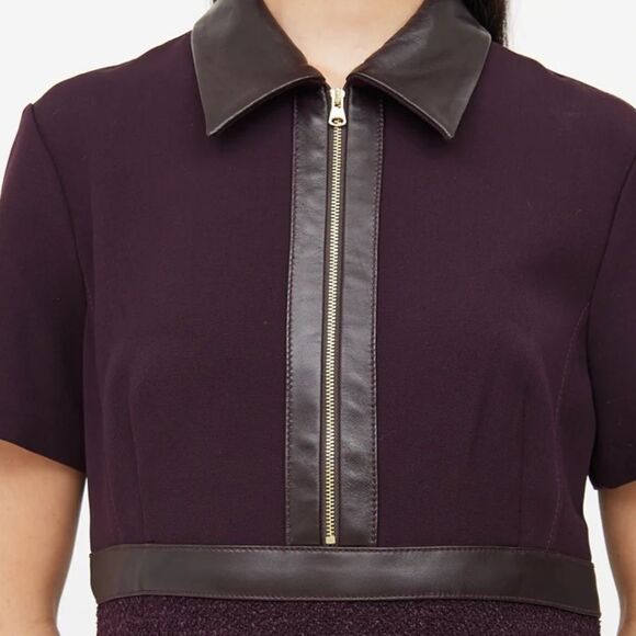 St. John Burgundy Half Zip Dress size 12 NWT - Picture 4 of 7